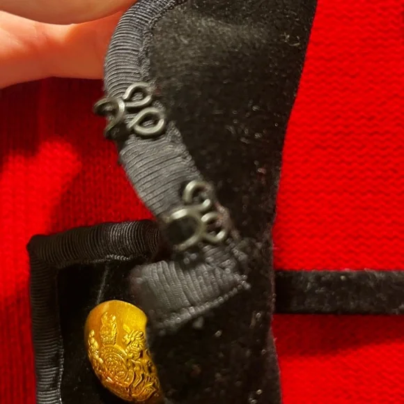 Ralph Lauren Military sweater Jacket gold buttons Red Black Velvet Collar Event - Picture 4 of 8